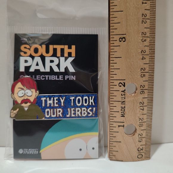 South Park They Took Our Jerbs Enamel Pin Official Cartoon Collectible Brooch - Picture 3 of 3